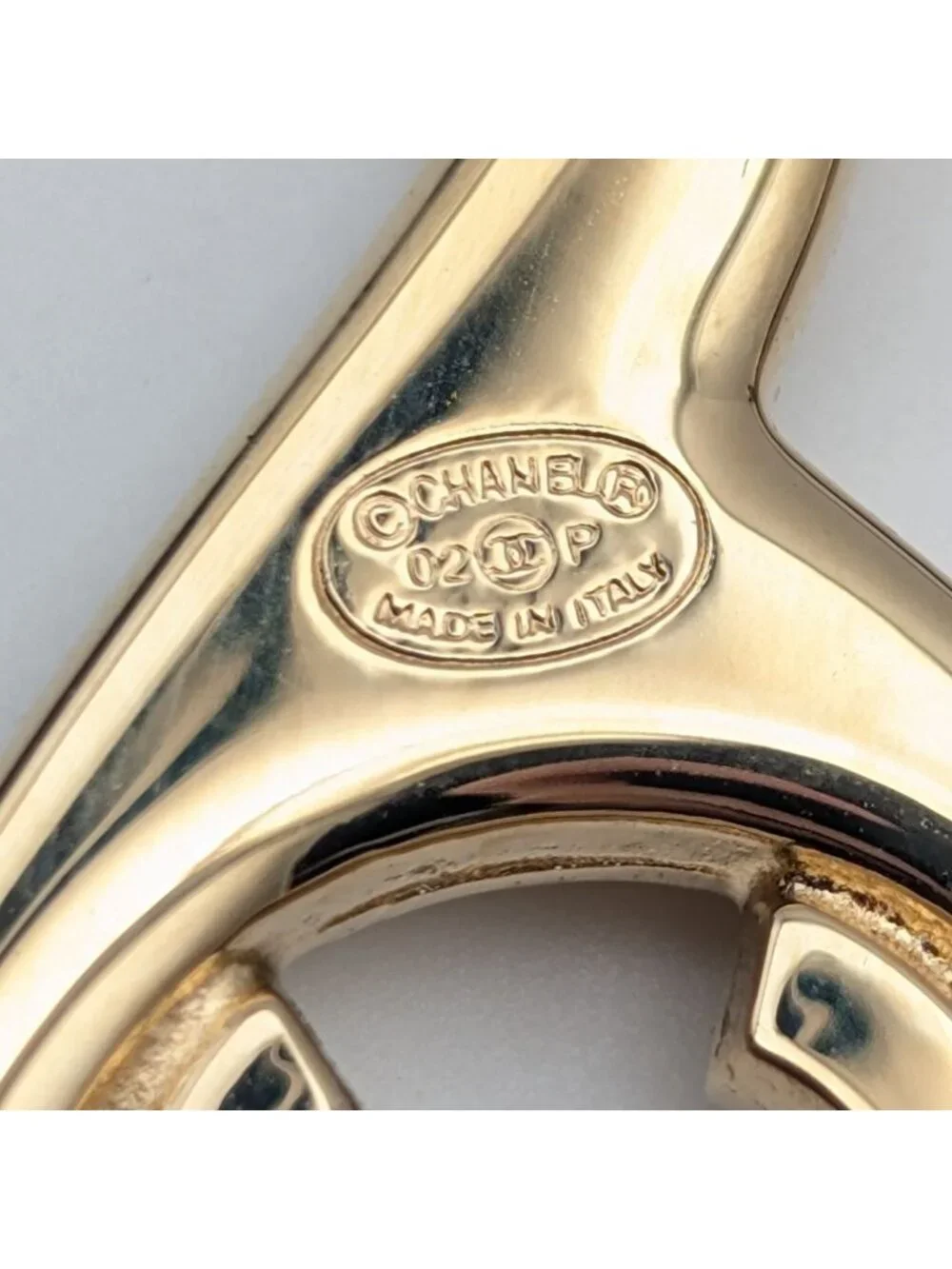 Chanel Brooch CC Logo Scissors Gold Rhinestone